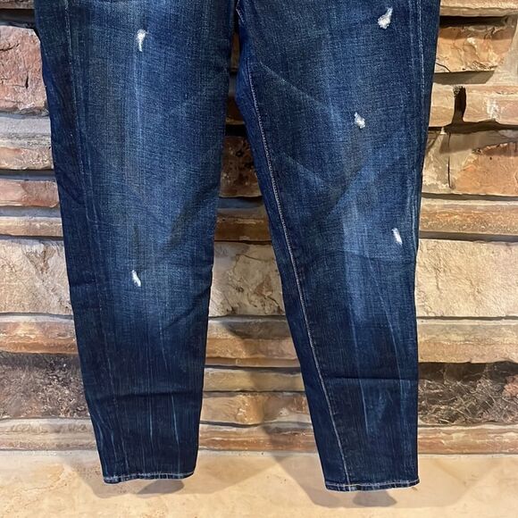 Vince Five Pocket Relaxed Rolled Dark Wash Jeans - Picture 3 of 10